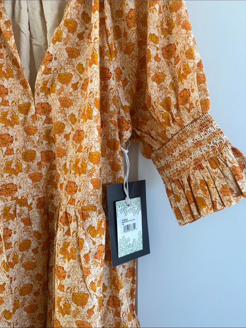 Hyacinth House Smocked Ruffle Mini Dress Floral XS - Picture 9 of 11